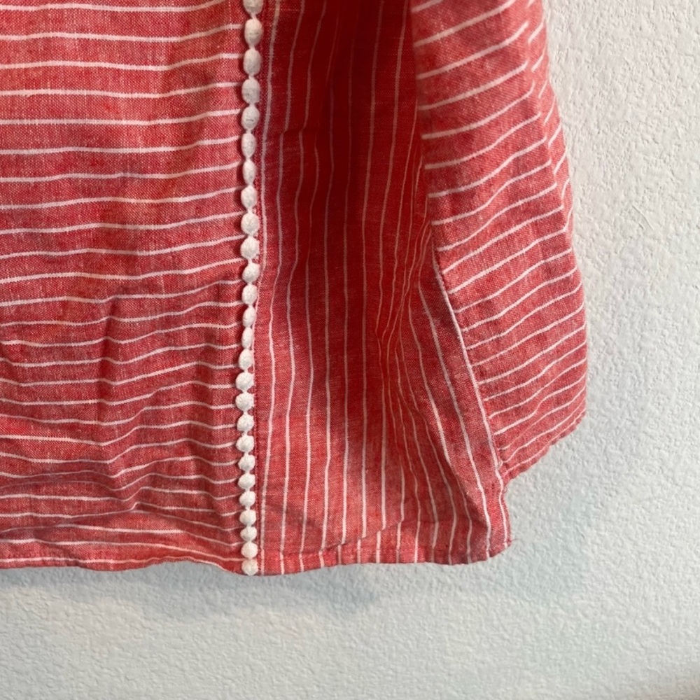 Marine Layer Stella red stripe linen blend crop tank size X-Large - Picture 5 of 6